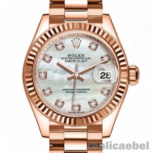 Fake Rolex Datejust Ladies 28mm m279175-0017 Rose Gold-tone Stainless Steel